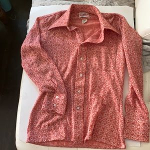 Arrow Vintage Knit Long Sleeve Buttonup Orange